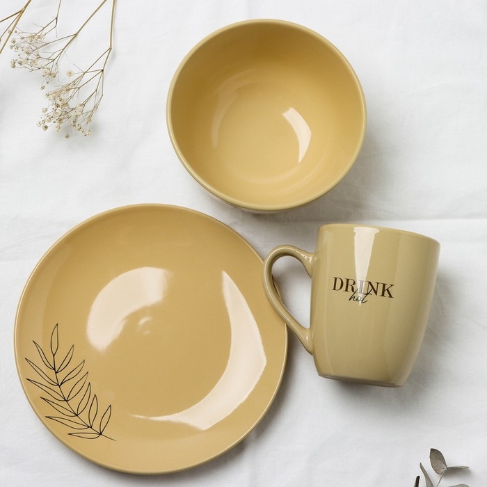 Кружка керамическая «Стиль», 450 мл, цвет бежевый Кружка керамическая «Стиль», 450 мл, цвет бежевый