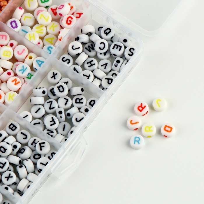 Набор для создания украшений, набор 24 цвета,1 шт. — 3 мм, 400 букв, леска, фурнитура, ножницы Набор для создания украшений, набор 24 цвета,1 шт. — 3 мм, 400 букв, леска, фурнитура, ножницы