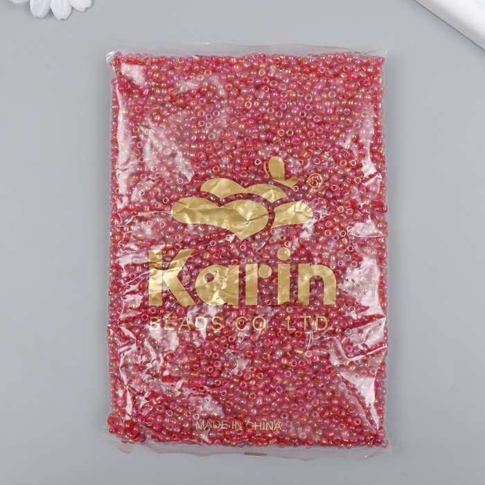 Бисер стекло 6/0  Бисер стекло 6/0 "Розовый" хамелеон 450 гр