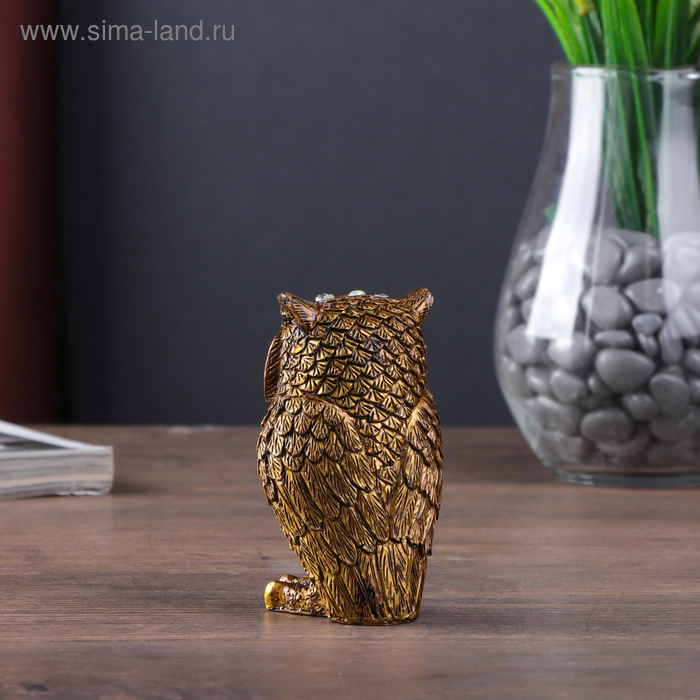 Сувенир полистоун Сувенир полистоун "Филин кофейный" стразы 8,5х5,3х4,3 см