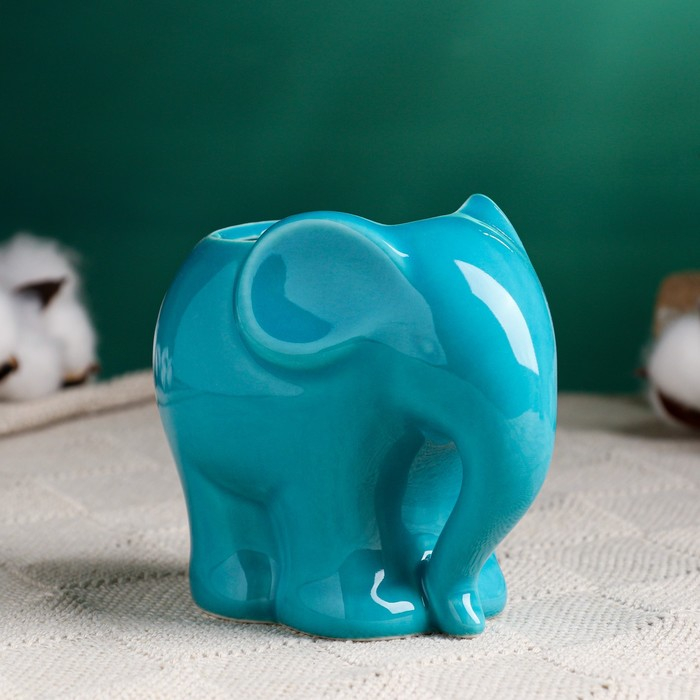 Горшок Горшок "Слоник" голубой, 12х8,5х10см