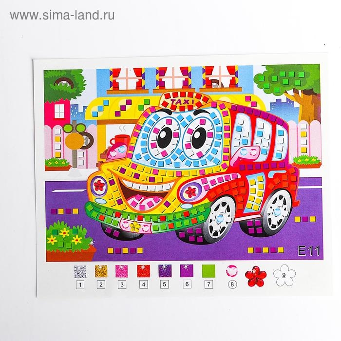 Мозаика стикерная «Такси» блестки, стразы Мозаика стикерная «Такси» блестки, стразы