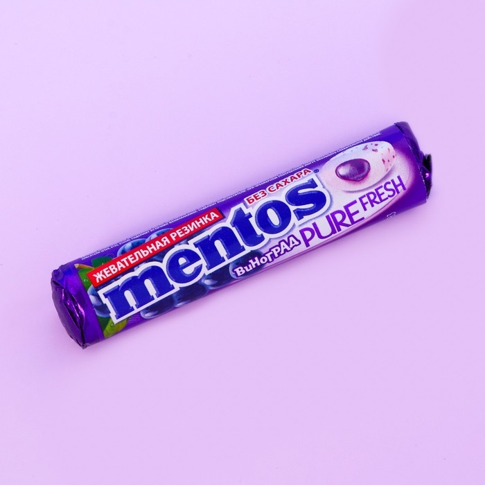 Жевательная резинка Mentos Pure Fresh вкус Виноград, 15,5 г Жевательная резинка Mentos Pure Fresh вкус Виноград, 15,5 г