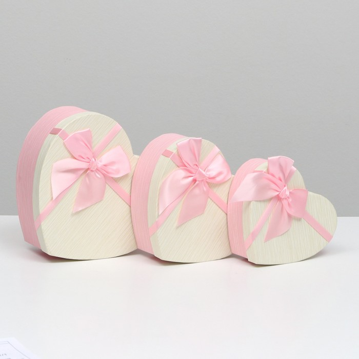 Набор коробок 3 в 1  Набор коробок 3 в 1 "Сердце", 22 х 20 х 9 - 16 х 14 х 6 см