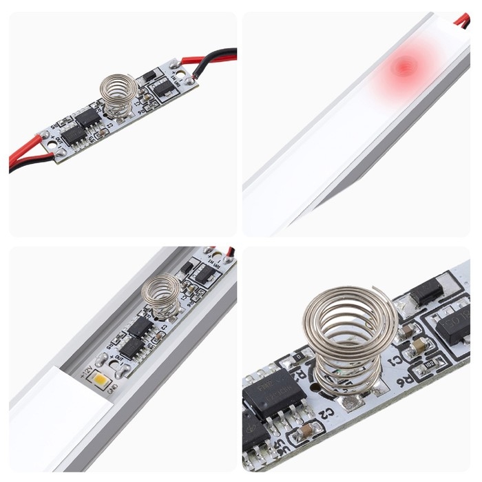 Сенсорный выключатель Apeyron, в алюм. профиль, высота 6 мм, 36/72Вт, IP20, функц. димм. Сенсорный выключатель Apeyron, в алюм. профиль, высота 6 мм, 36/72Вт, IP20, функц. димм.