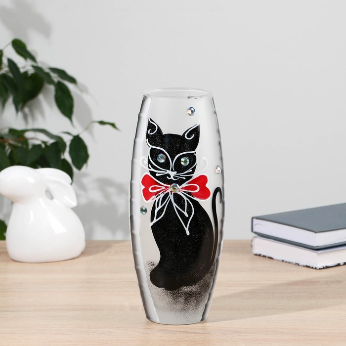 Ваза стекло Ваза стекло "Кошка" 3, d-7.5см 10х26 см, v=1.7л