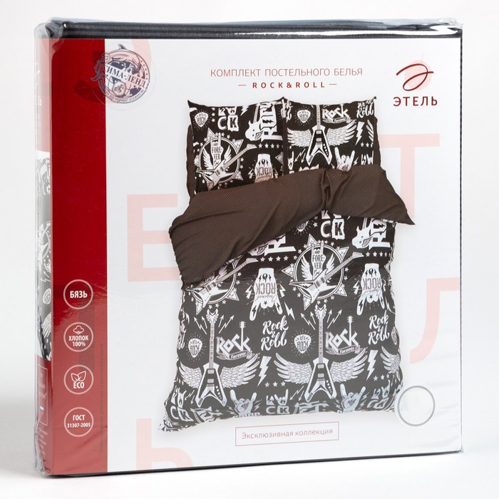 Постельное бельё Постельное бельё "Этель" 2 сп Rock&Roll 175*215 см, 200*220 см, 70*70 см -2 шт,100% хл, бязь 125 г/м2