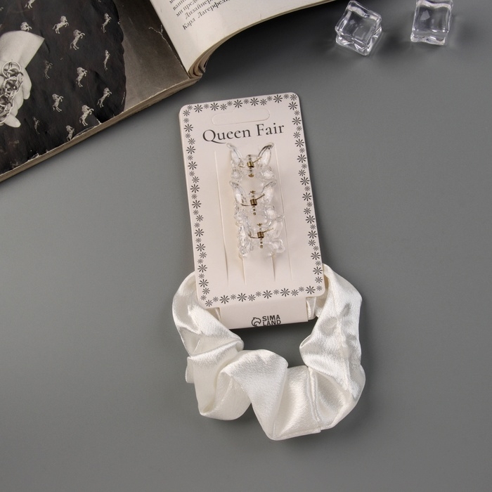 Набор для волос Набор для волос "Джеси" (резинка 7 см, 3 краба 2 см) белый