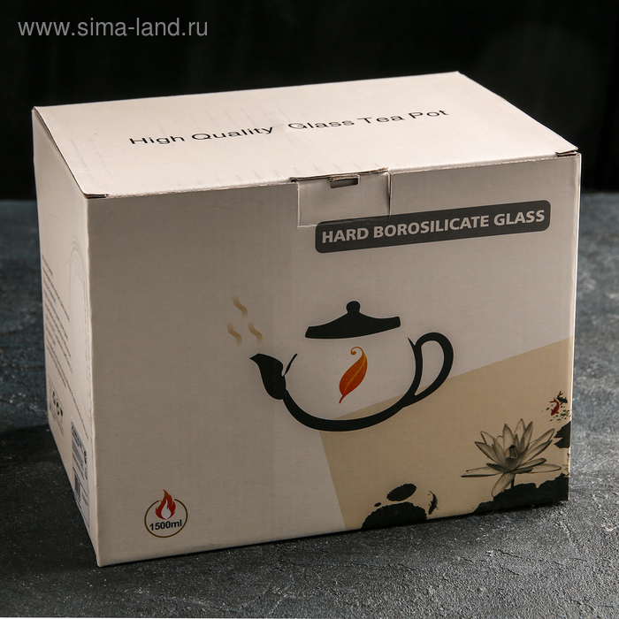 Чайник стеклянный заварочный с бамбуковой крышкой и металлическим фильтром «Эко. Бабл», 1,5 л, 26,5×14×16,5 см Чайник стеклянный заварочный с бамбуковой крышкой и металлическим фильтром «Эко. Бабл», 1,5 л, 26,5×14×16,5 см