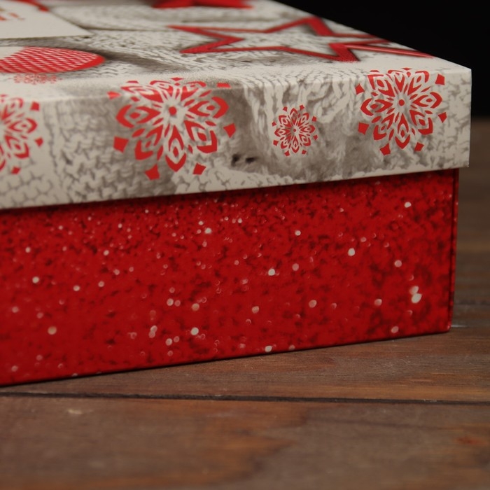 Новый год. Коробка подарочная новогодняя складная, крышка-дно Новый год. Коробка подарочная новогодняя складная, крышка-дно "Волшебная новогоднее утро" 30 х 30 х 8 см
