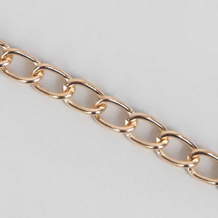 Цепочка для сумки, с карабинами, железная, 9 × 14 мм, 120 см, цвет золотой Цепочка для сумки, с карабинами, железная, 9 × 14 мм, 120 см, цвет золотой