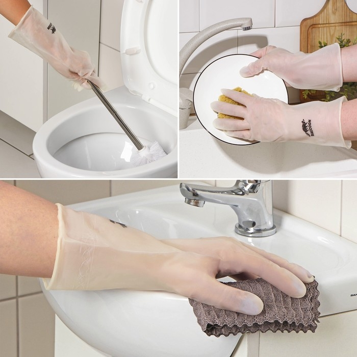 Перчатки хозяйственные Raccoon, размер S, цвет белый Перчатки хозяйственные Raccoon, размер S, цвет белый