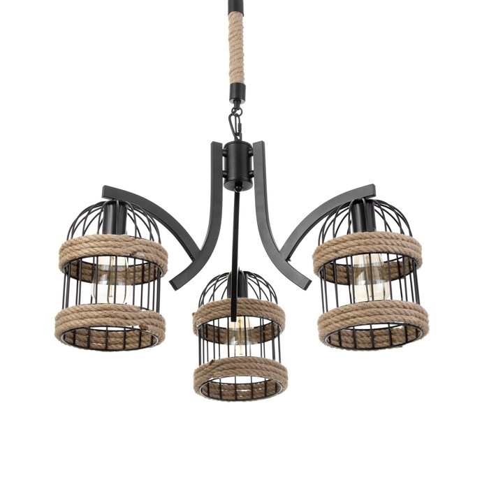 Люстра Люстра "Сенза" 3хЕ27 черный 44х39х20 см