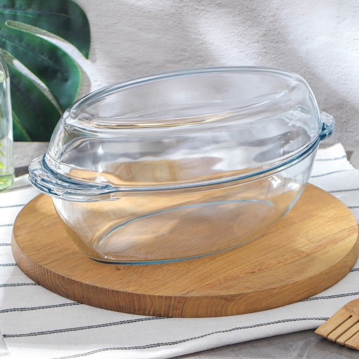 Утятница овальная из жаропрочного стекла, 2,6/1,3 л, с крышкой-формой для запекания Утятница овальная из жаропрочного стекла, 2,6/1,3 л, с крышкой-формой для запекания