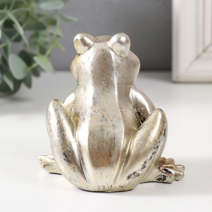 Сувенир полистоун Сувенир полистоун "Удивленная лягушка" светлое золото МИКС 10,3х6,3х8 см