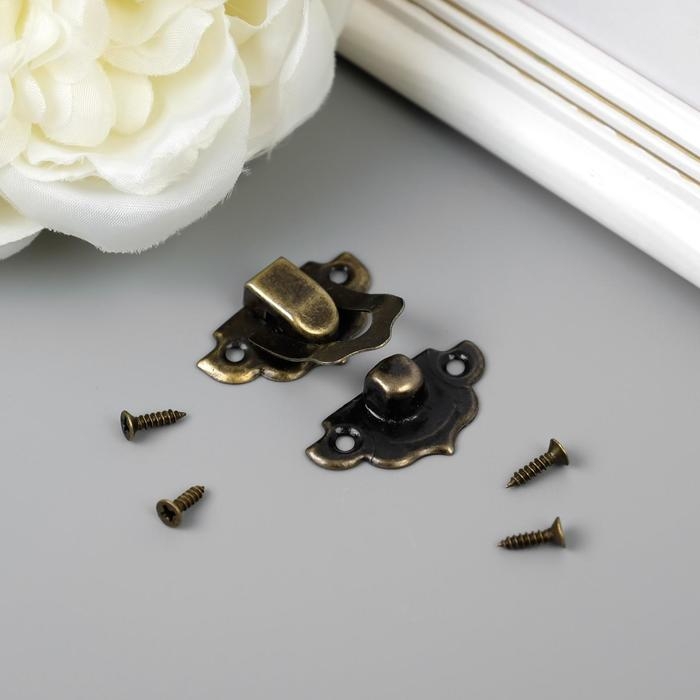 Замок металл для шкатулки бронза + гвозд. набор 10 шт 2,9х3 см Замок металл для шкатулки бронза + гвозд. набор 10 шт 2,9х3 см