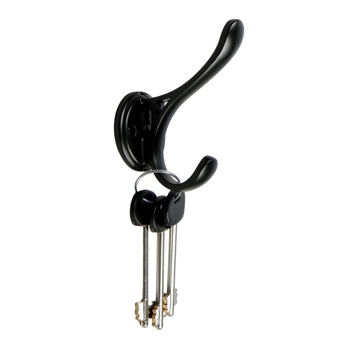 Крючок мебельный CAPPIO UNIQ, двухрожковый, черный Крючок мебельный CAPPIO UNIQ, двухрожковый, черный