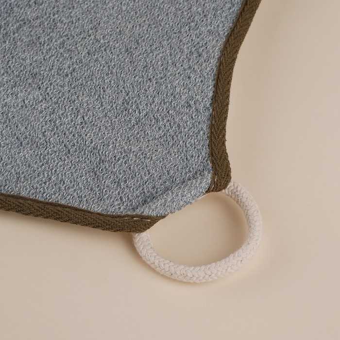 Мочалка массажная SL Home «Ортика», бамбуковое волокно, 21×20,5 см, цвет серый