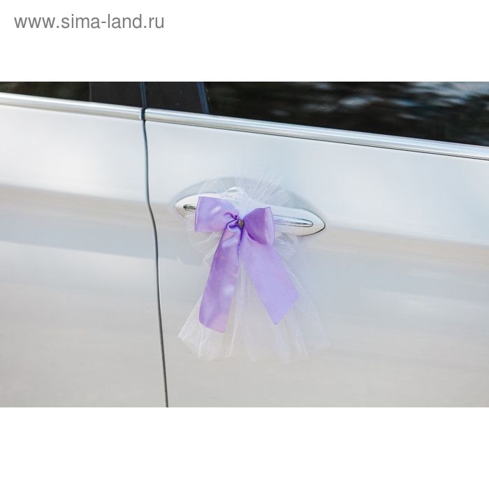 Набор бантов на зеркала из фатина, 2 шт, сиреневый