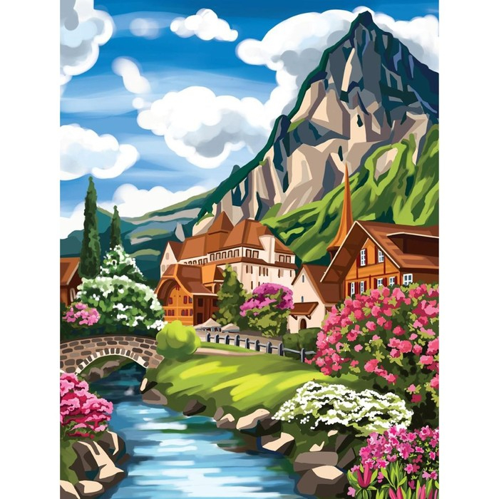 Алмазная мозаика с полным заполнением на холсте «Пейзаж», 30 х 40 см Алмазная мозаика с полным заполнением на холсте «Пейзаж», 30 х 40 см