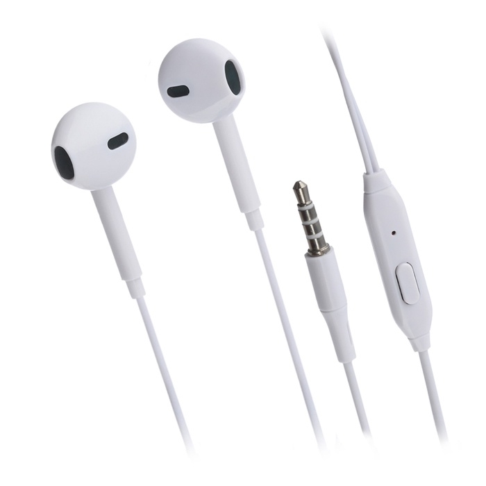 Наушники GoPower GPHP01, проводные, вкладыши, микрофон, 1,2 м, белые Наушники GoPower GPHP01, проводные, вкладыши, микрофон, 1,2 м, белые