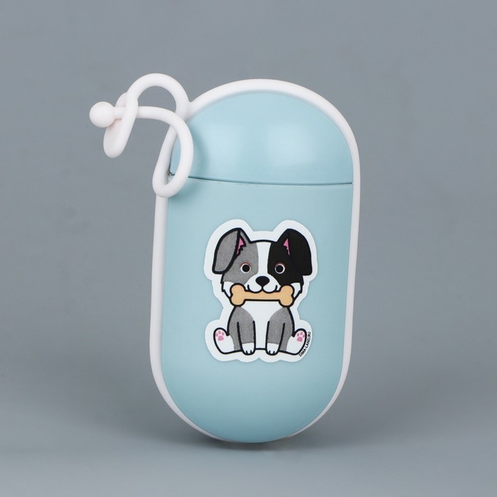 Контейнер с пакетами для уборки за собакой «На прогулке», цвет голубой Контейнер с пакетами для уборки за собакой «На прогулке», цвет голубой