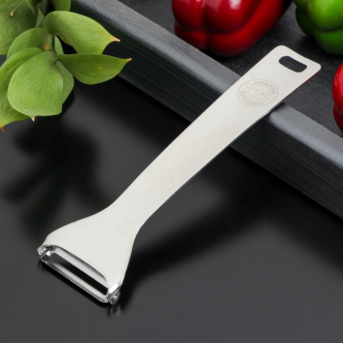 Овощечистка Доляна Zero, 19 см, нержавеющая сталь, цвет серебристый Овощечистка Доляна Zero, 19 см, нержавеющая сталь, цвет серебристый