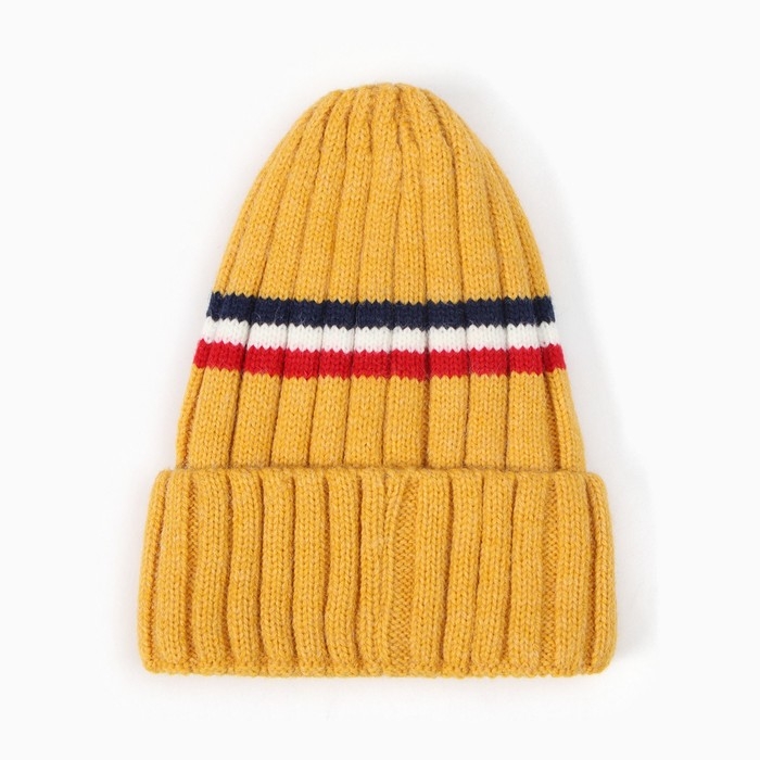 Шапка детская, цвет горчичный, размер 52-54 Шапка детская, цвет горчичный, размер 52-54
