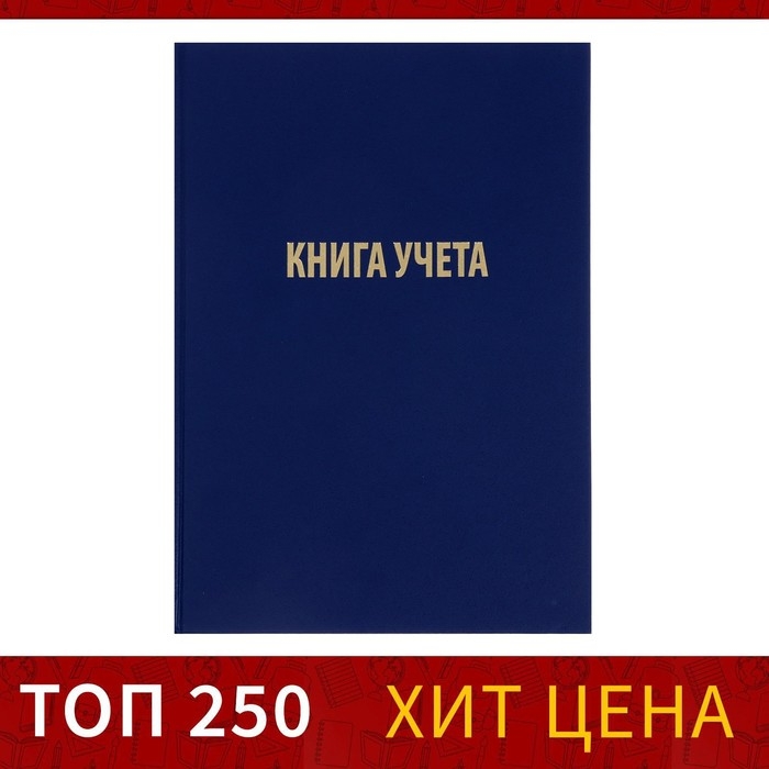 Книга учета, 96 листов, обложка бумвинил, блок ГАЗЕТНЫЙ, клетка, цвет синий Книга учета, 96 листов, обложка бумвинил, блок ГАЗЕТНЫЙ, клетка, цвет синий
