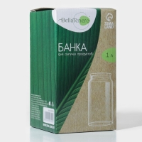 Банка стеклянная для хранения сыпучих продуктов BellaTenero «Эко», 1 л, 9,5×18 см, с бамбуковой крышкой