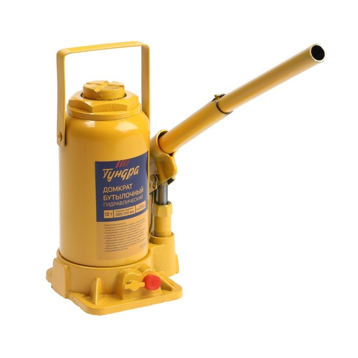 Домкрат бутылочный гидравлический ТУНДРА, второй клапан, подъем/подхват 395/210 мм, 12 т Домкрат бутылочный гидравлический ТУНДРА, второй клапан, подъем/подхват 395/210 мм, 12 т