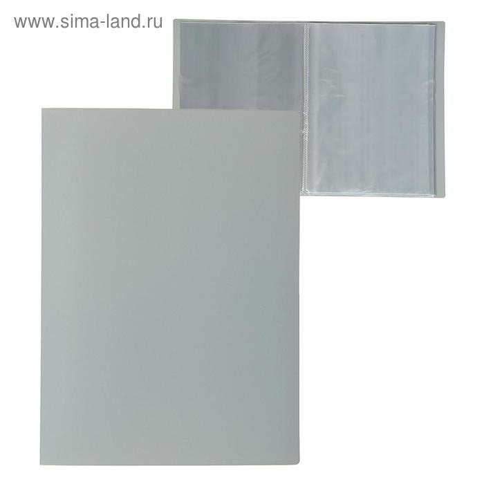 Папка с 60 вкладышами А4, 500 мкм, Calligrata, текстура Папка с 60 вкладышами А4, 500 мкм, Calligrata, текстура "песок", серая