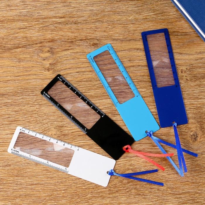 Лупа-закладка 3х, линейка 8см, микс Лупа-закладка 3х, линейка 8см, микс