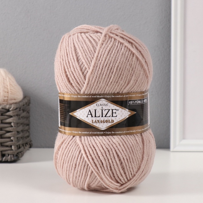 Пряжа Пряжа "Lanagold" 51% акрил, 49% шерсть 240м/100гр (585 камень)