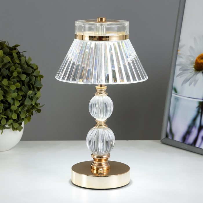 Настольная лампа сенсорная Настольная лампа сенсорная "Гела" LED 10Вт АКБ золото 15х15х30 см