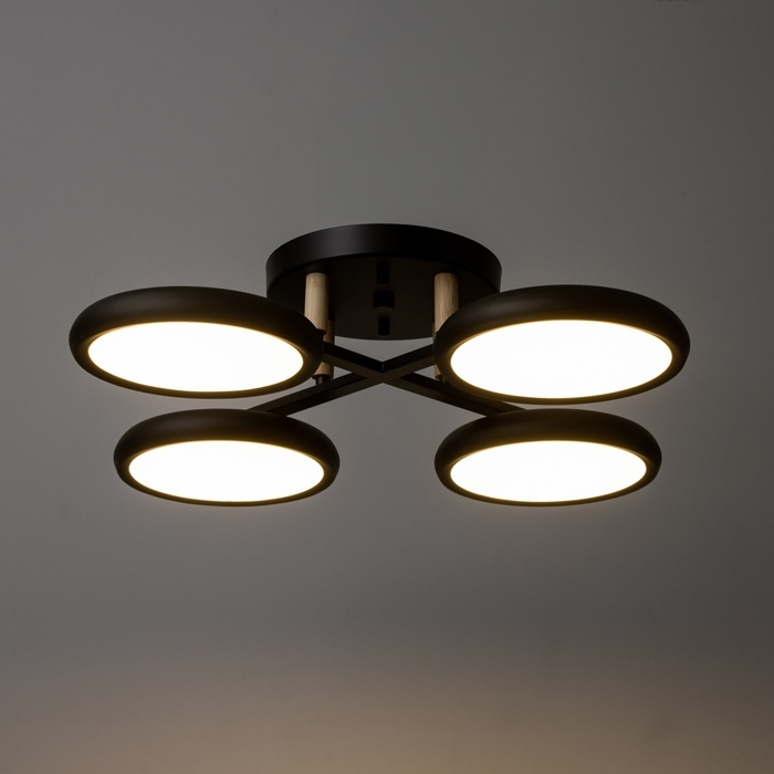 Люстра Люстра "Алис" 4хLED 96Вт 3000-6000К черный 60х60х13 см