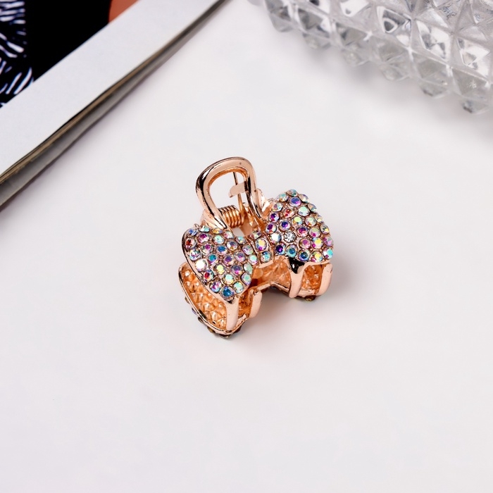 Краб для волос Краб для волос "Одри" бант блеск, 2,5 см, золото