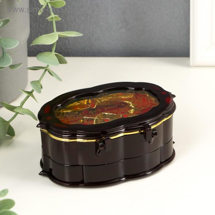 Шкатулка музыкальная овал "Резная" 12х8х5 см