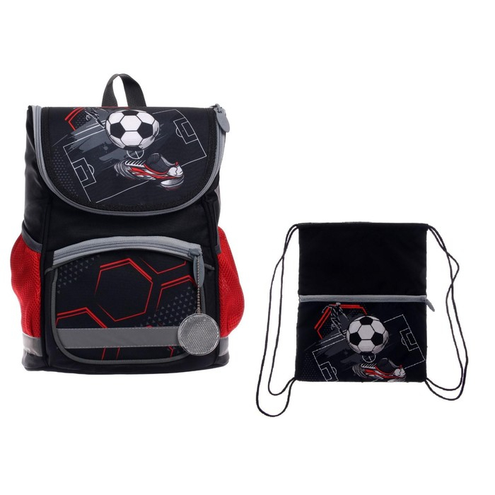 Ранец школьный Стандарт, 36 х 26 х 16 см, + мешок для обуви 40 х 32 см, Сalligrata П Ранец школьный Стандарт, 36 х 26 х 16 см, + мешок для обуви 40 х 32 см, Сalligrata П "Футбол"