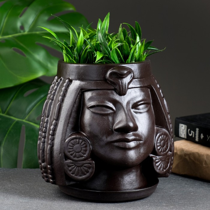 Горшок - органайзер Горшок - органайзер "Клеопатра" черный, 1,6 л/ 16х17х15см