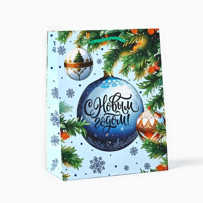 Пакет подарочный новогодний ламинированный «Ёлочный шар», MS 18 х 23 х 8 см, Новый год Пакет подарочный новогодний ламинированный «Ёлочный шар», MS 18 х 23 х 8 см, Новый год