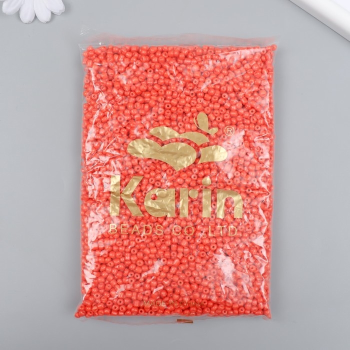 Бисер стекло 6/0  Бисер стекло 6/0 "Апельсин" яркий 450 гр