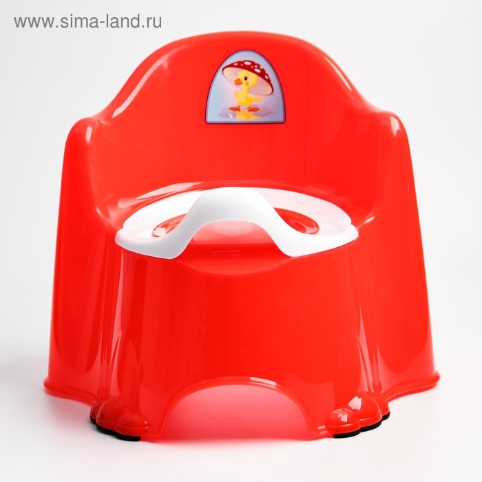 Горшок детский антискользящий «Комфорт» с крышкой, съёмная чаша, цвет красный Горшок детский антискользящий «Комфорт» с крышкой, съёмная чаша, цвет красный