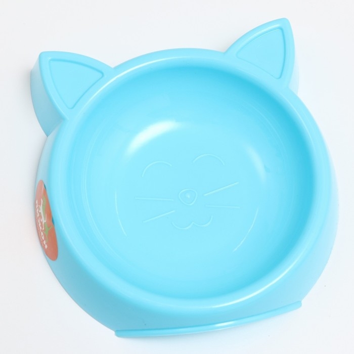 Миска "Кошачьи ушки" 200 мл, 15 х 3,7 см, голубая