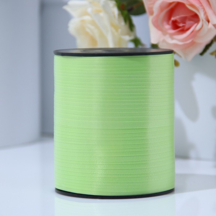 Лента для декора и подарков, салатовый, 0,5 см х 500 м Лента для декора и подарков, салатовый, 0,5 см х 500 м