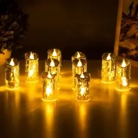 Светодиодная свеча, ночник LED RISALUX &laquo;Новый год&raquo;, от батареек, 3.8&times;3.8&times;7.5 см, МИКС