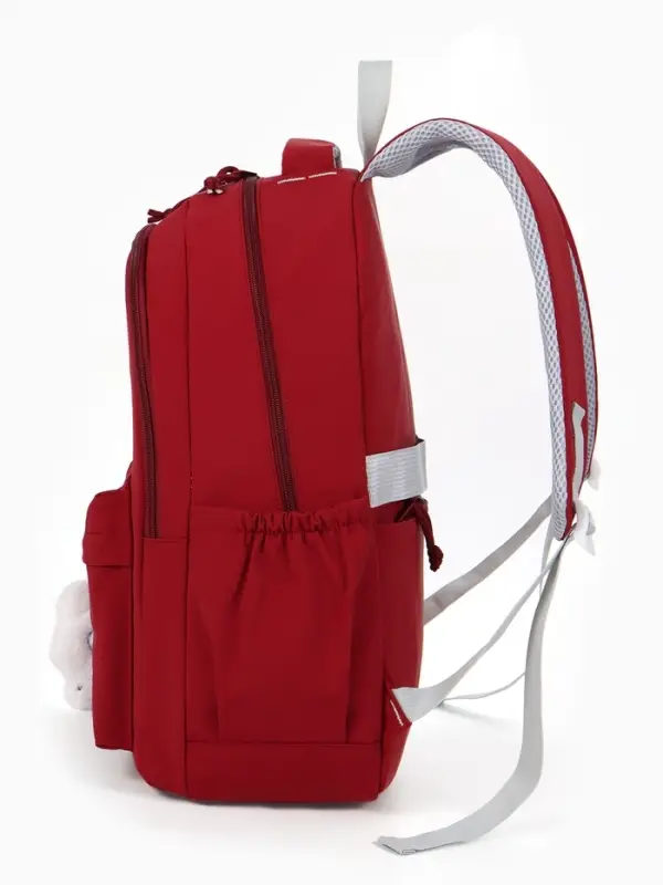 Рюкзак школьный &laquo;Зайчик&raquo;, однотонный, для девочки, 31&times;13&times;48 см, бордовый