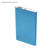 Внешний аккумулятор Luazon PB-19, 4000 мАч, USB, 1 А, индикатор, металл, синий