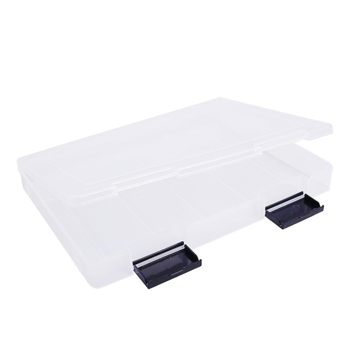 Папка для документов А4, с черными защелками, 230 х 305 х 40 мм, прозрачный корпус Папка для документов А4, с черными защелками, 230 х 305 х 40 мм, прозрачный корпус