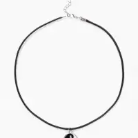 Кулон на шнурке &laquo;Инь-ян&raquo;, чёрно-белый в серебре, 45 см